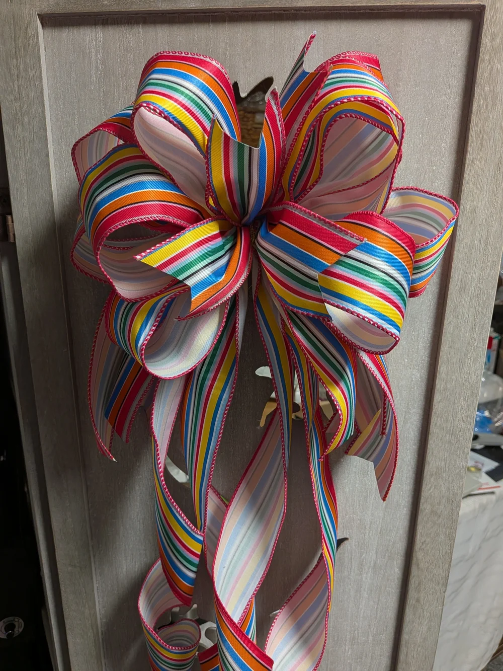 Bright Rainbow Striped Decorative Bow Rainbow Mexican Party Decor